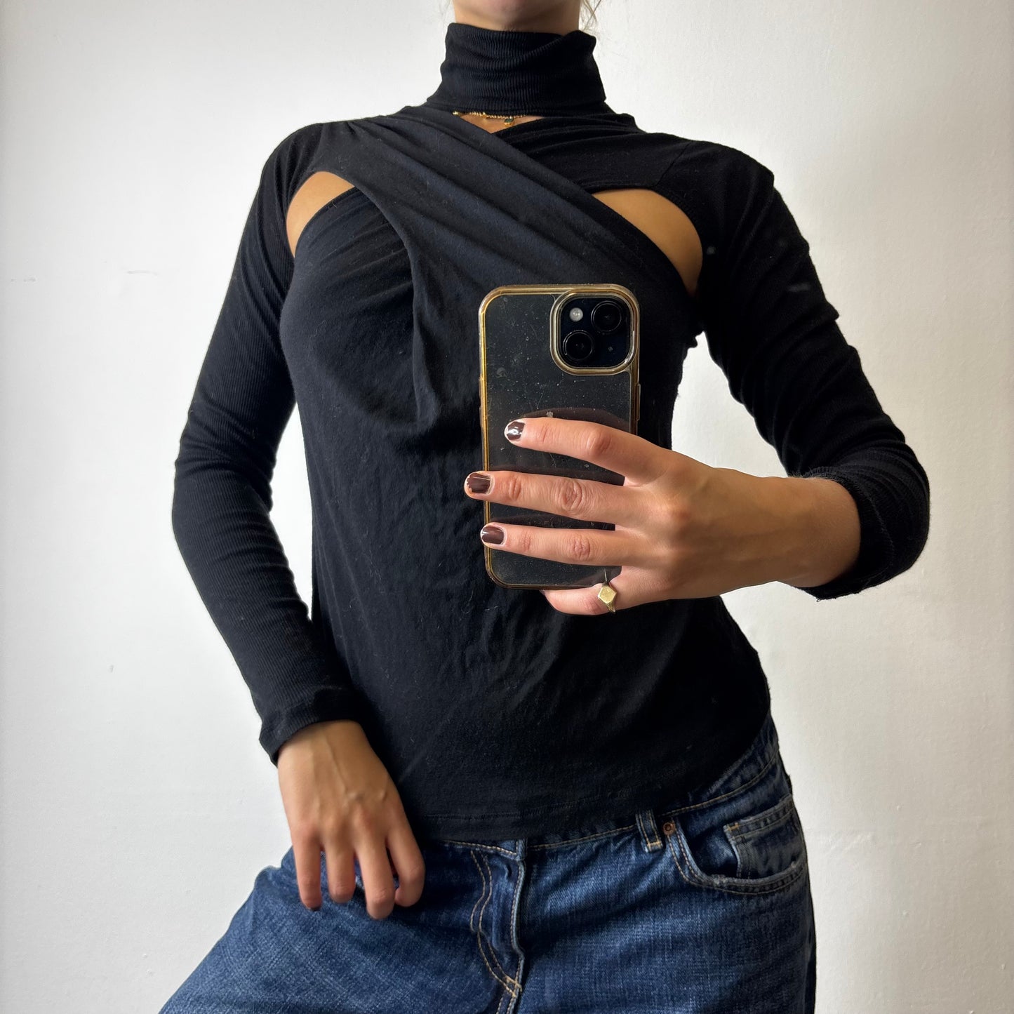vintage wrap front top