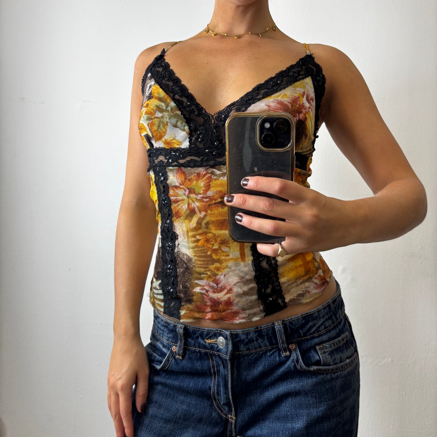 vintage beaded cami top