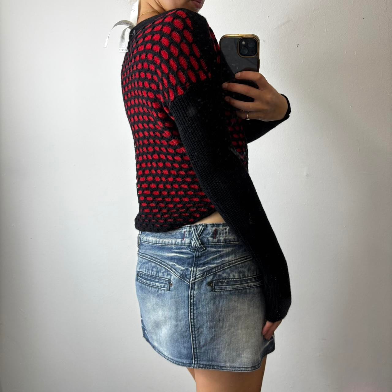 vintage red black jumper