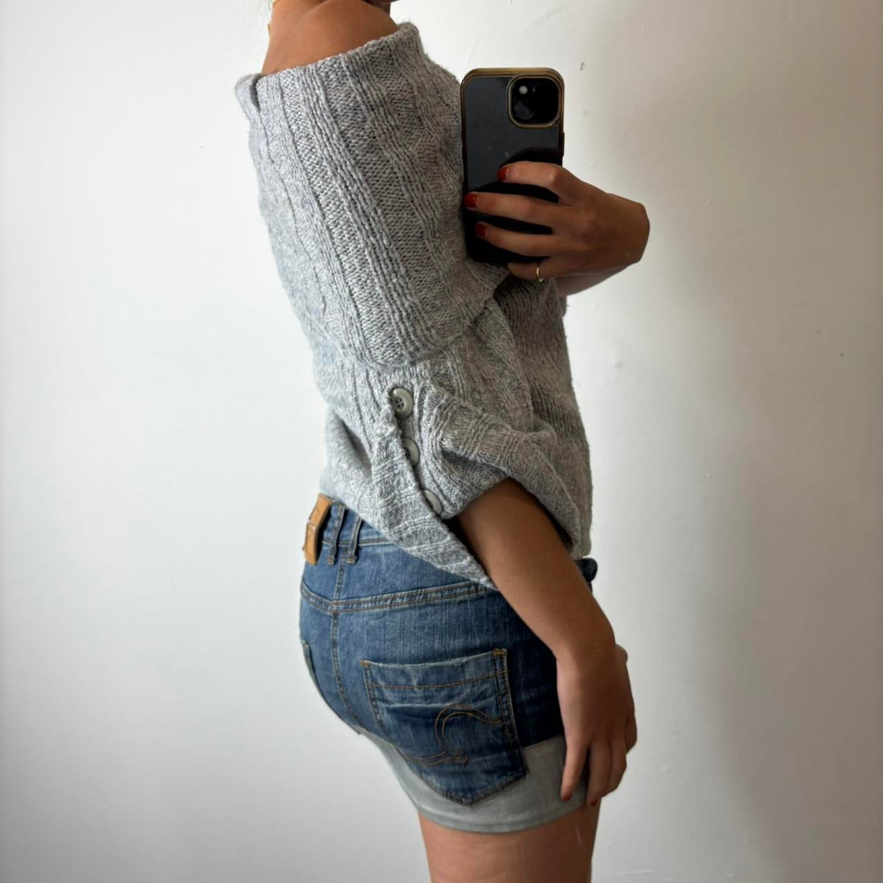 grey knit jumper