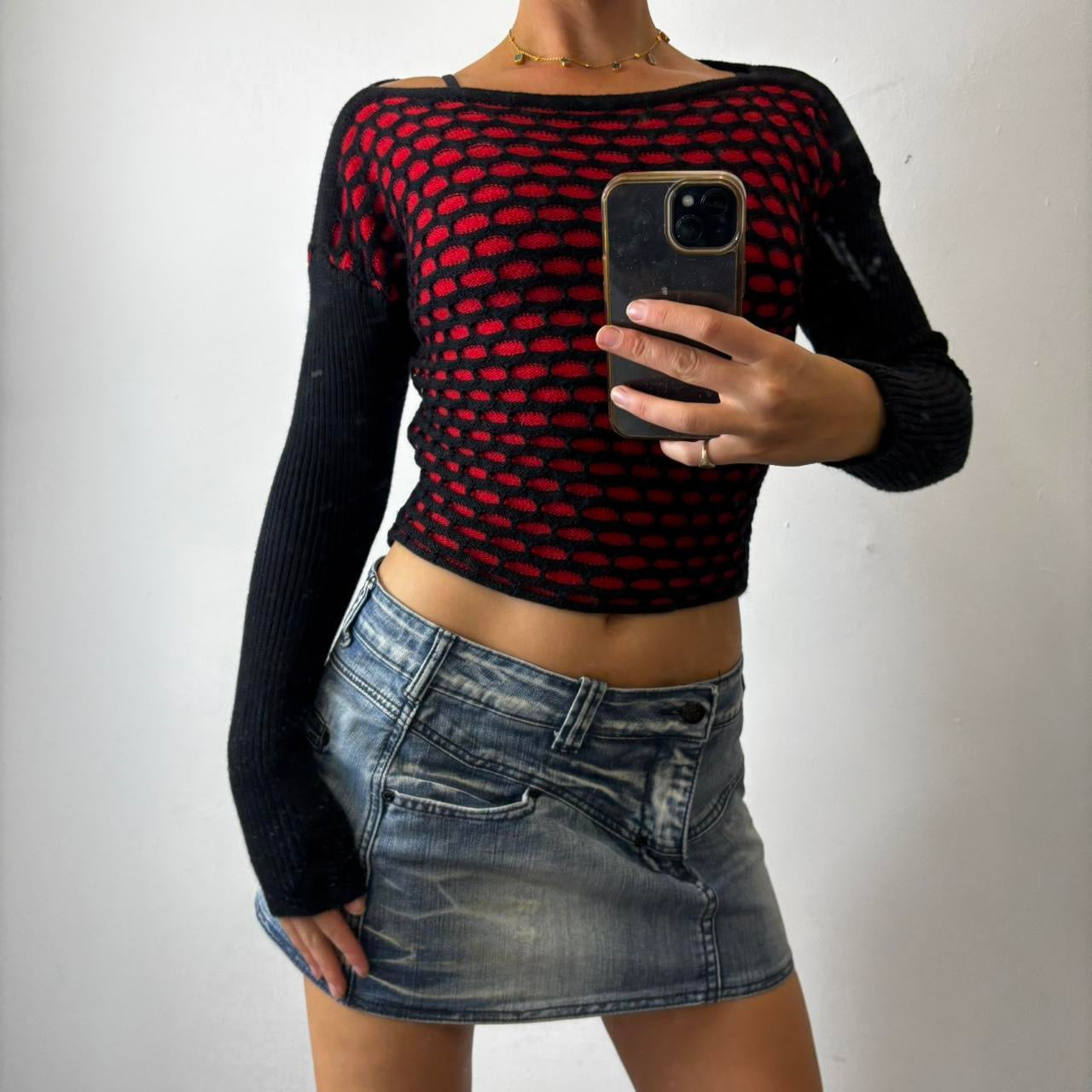 vintage red black jumper