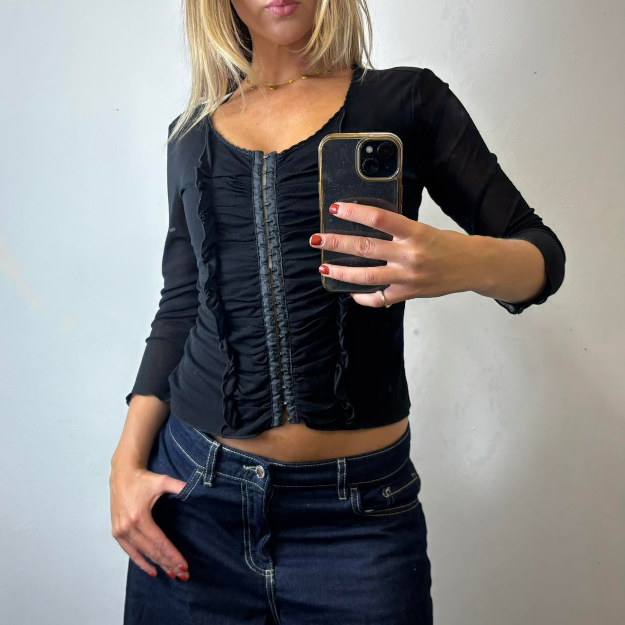 black hook and eye top