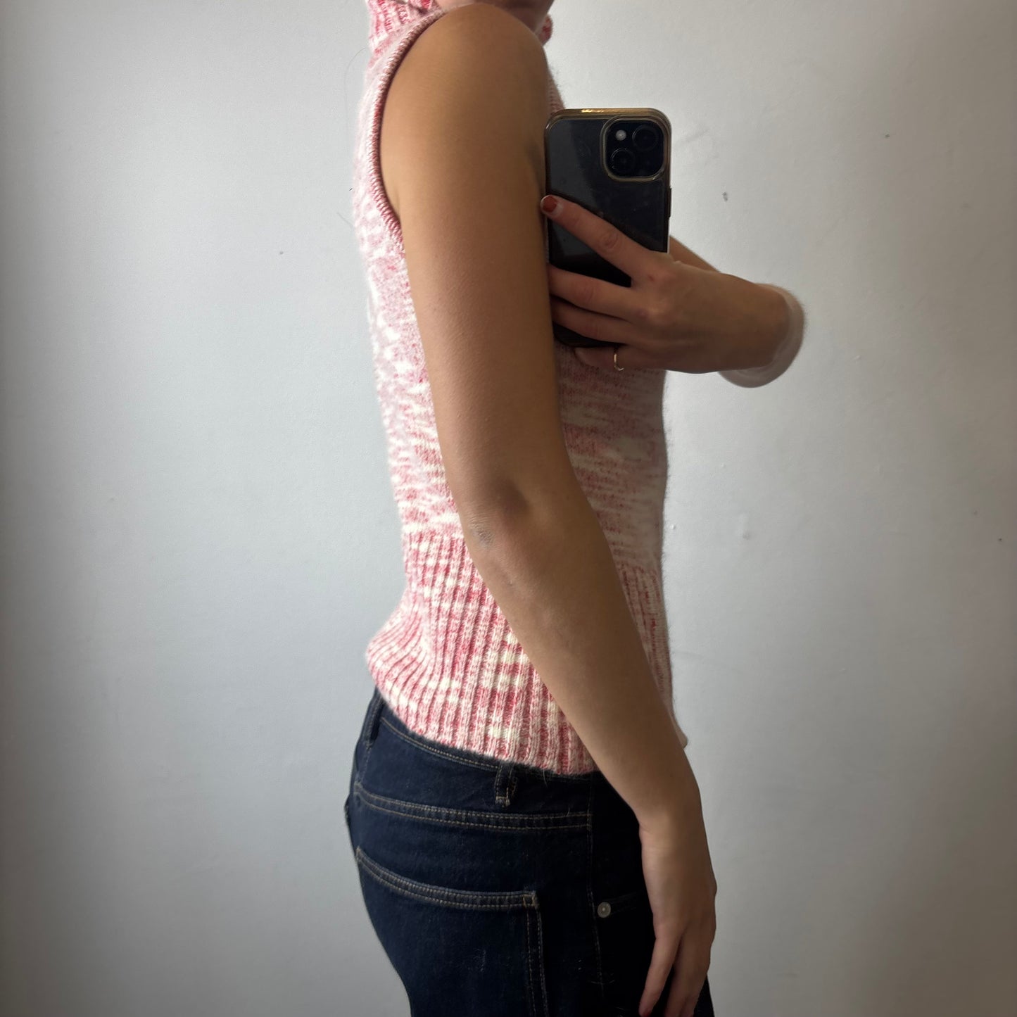 knit top with zip detail