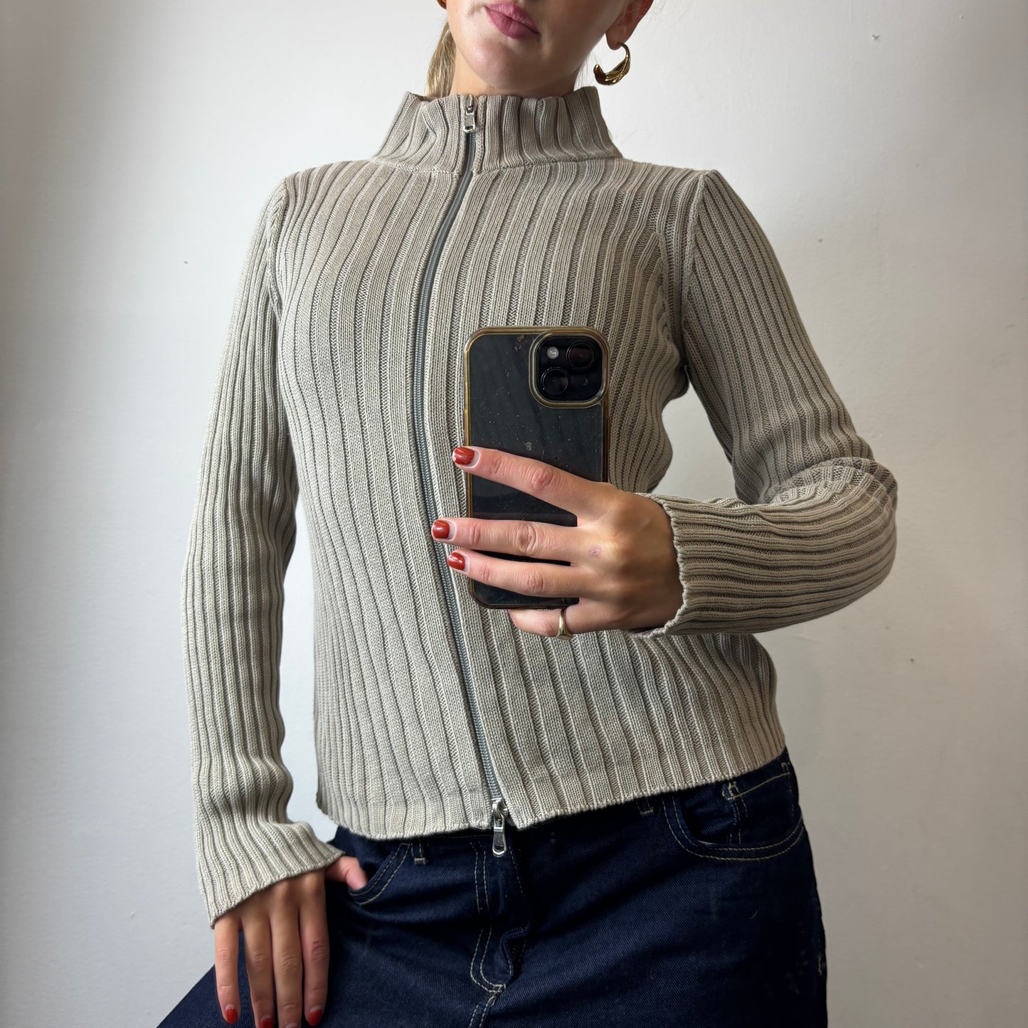 knit zip up