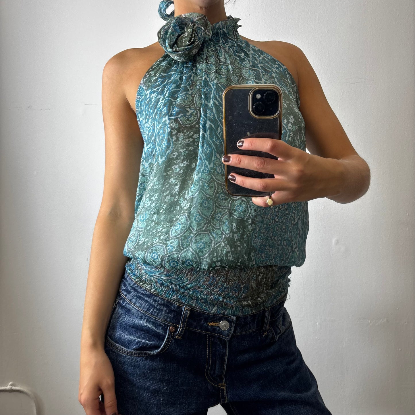 vintage mesh halter top