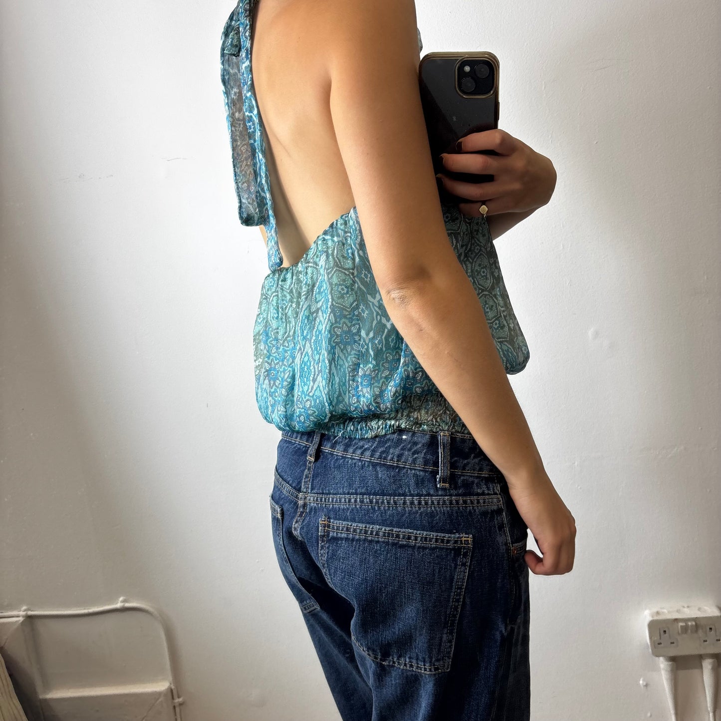 vintage mesh halter top
