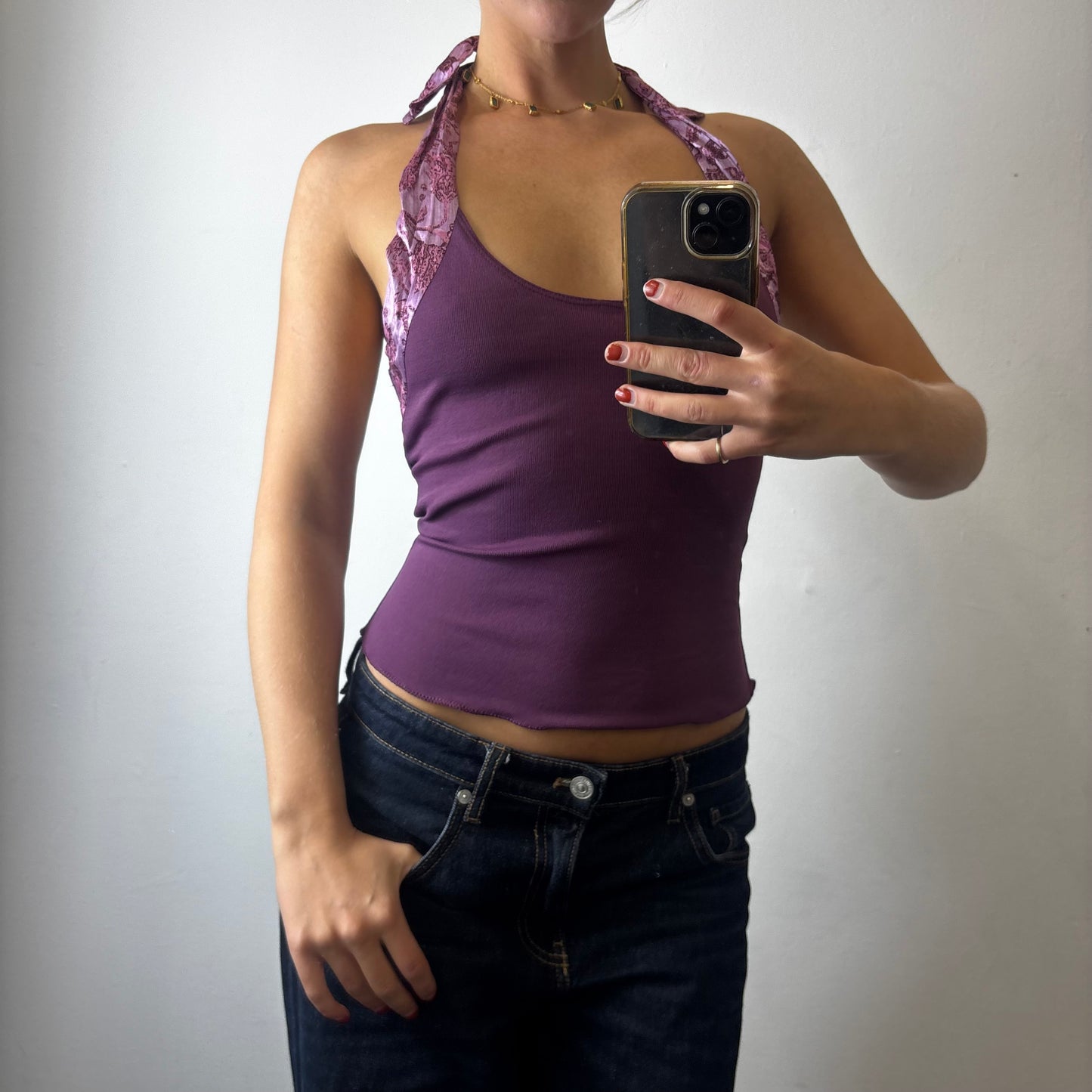 purple halter top
