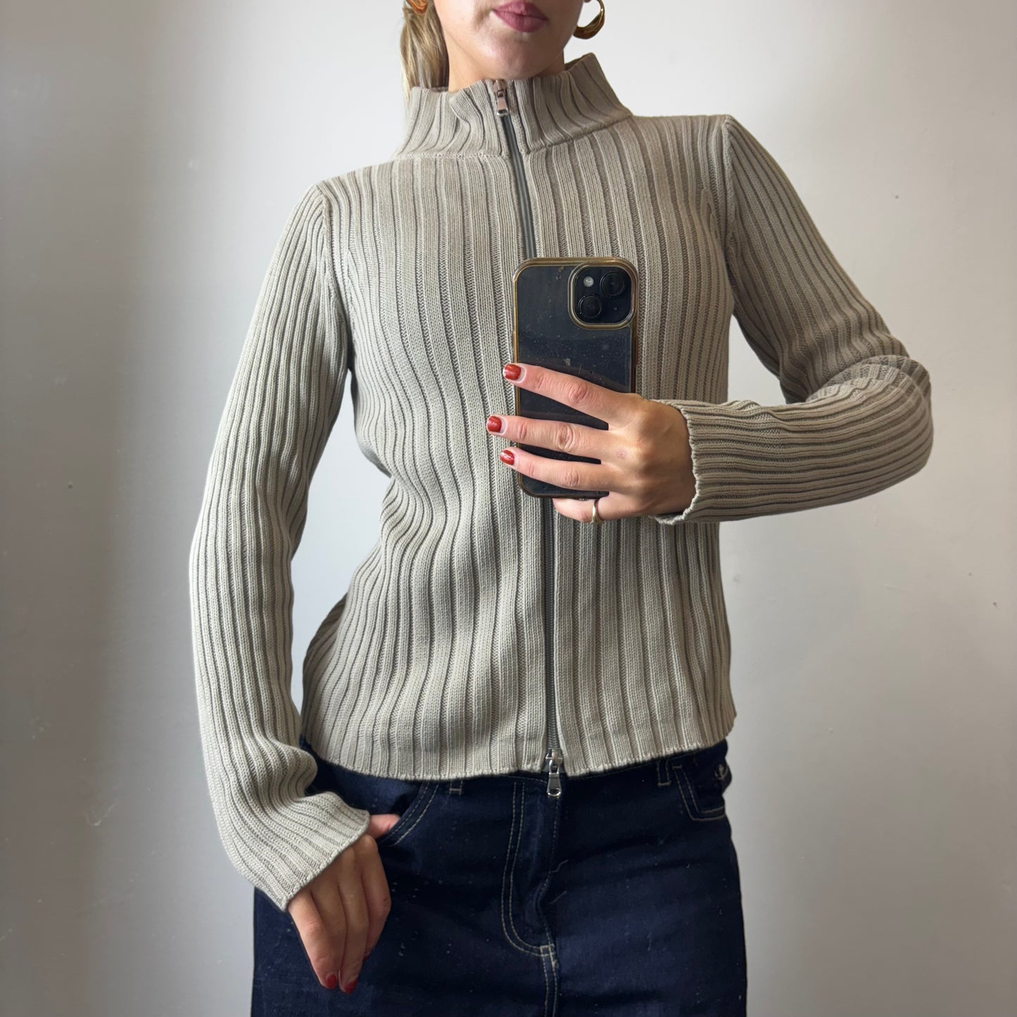 knit zip up