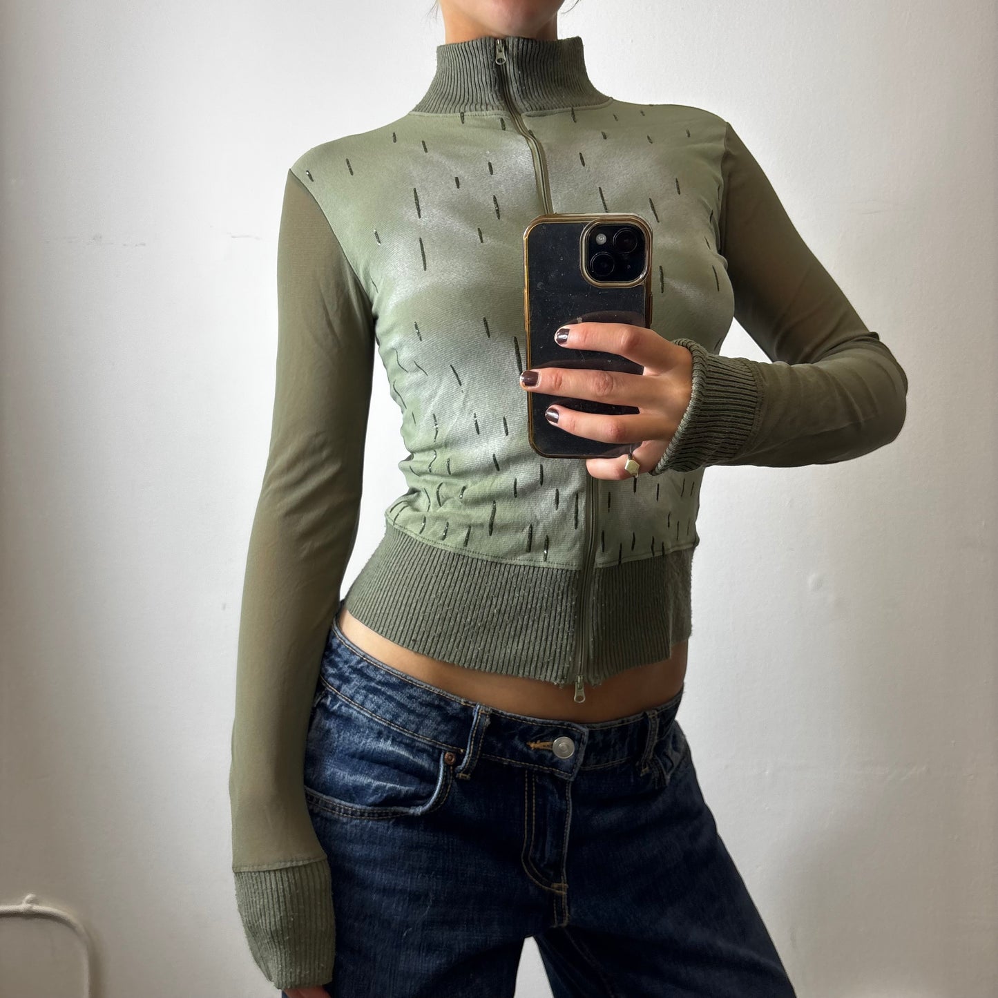 vintage mesh zip up