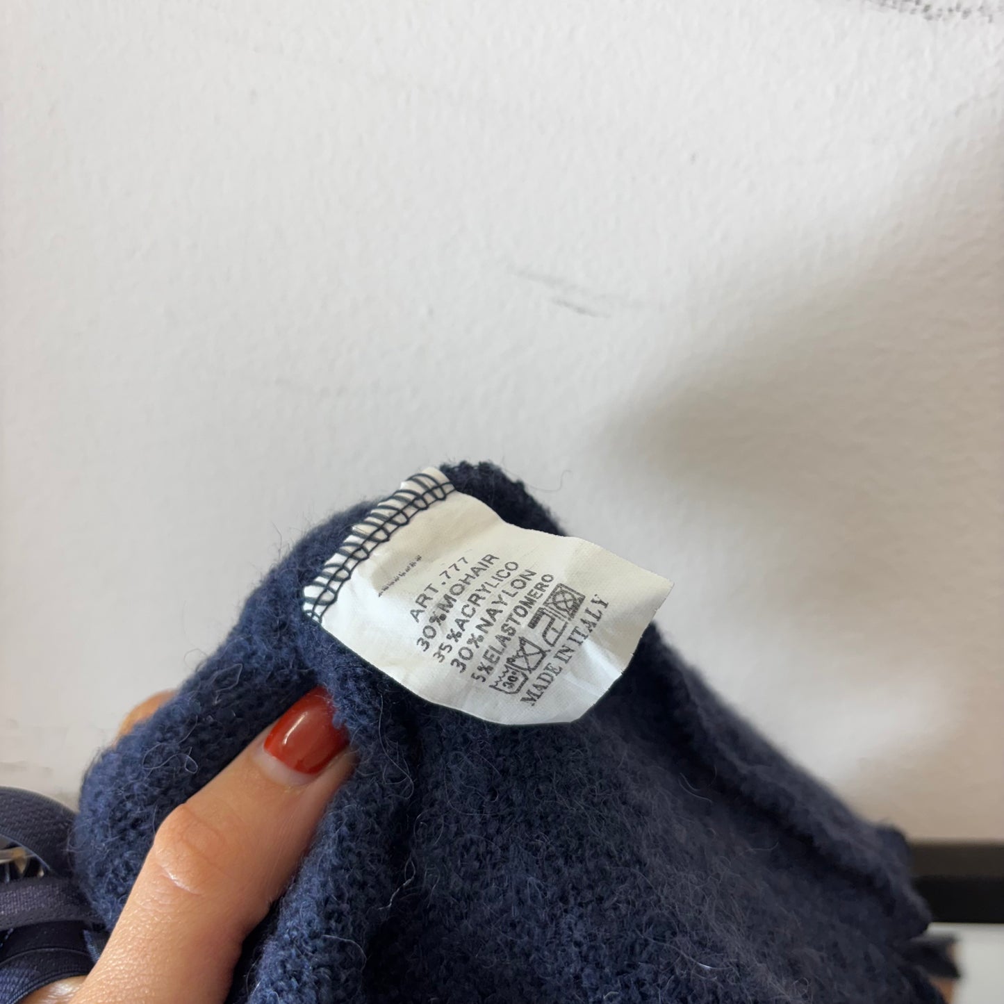 blue knit cami top
