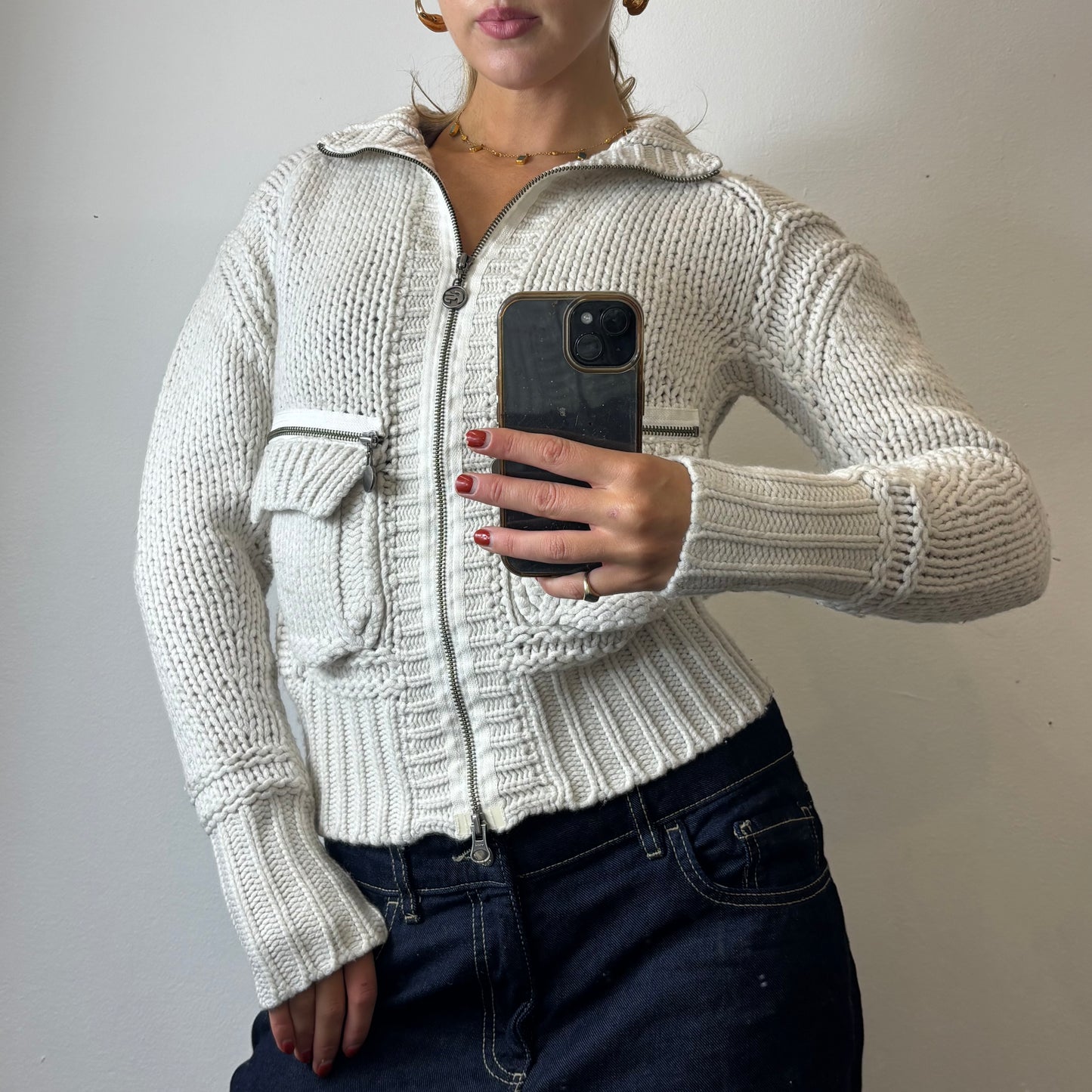knit zip up jacket