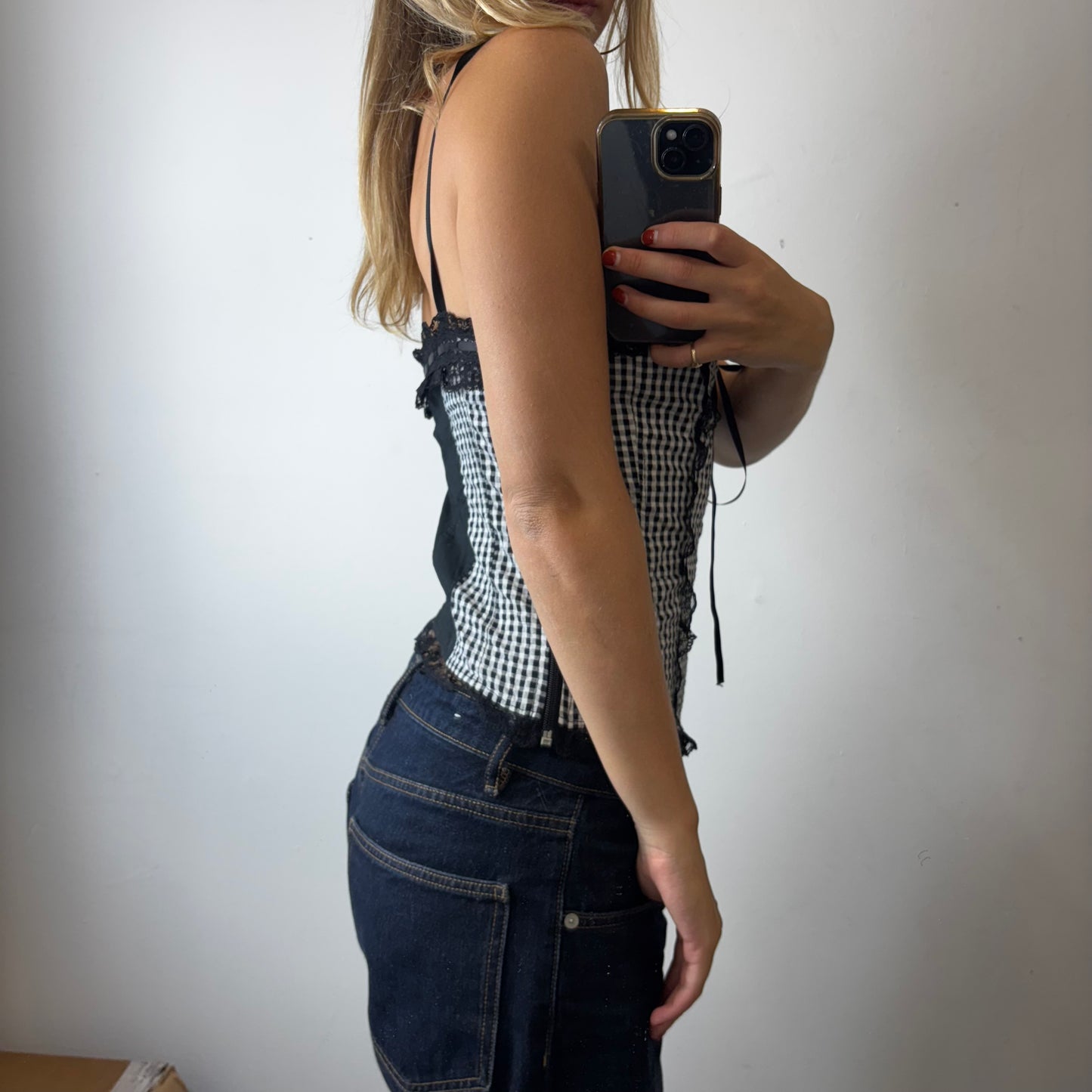 gingham cami top