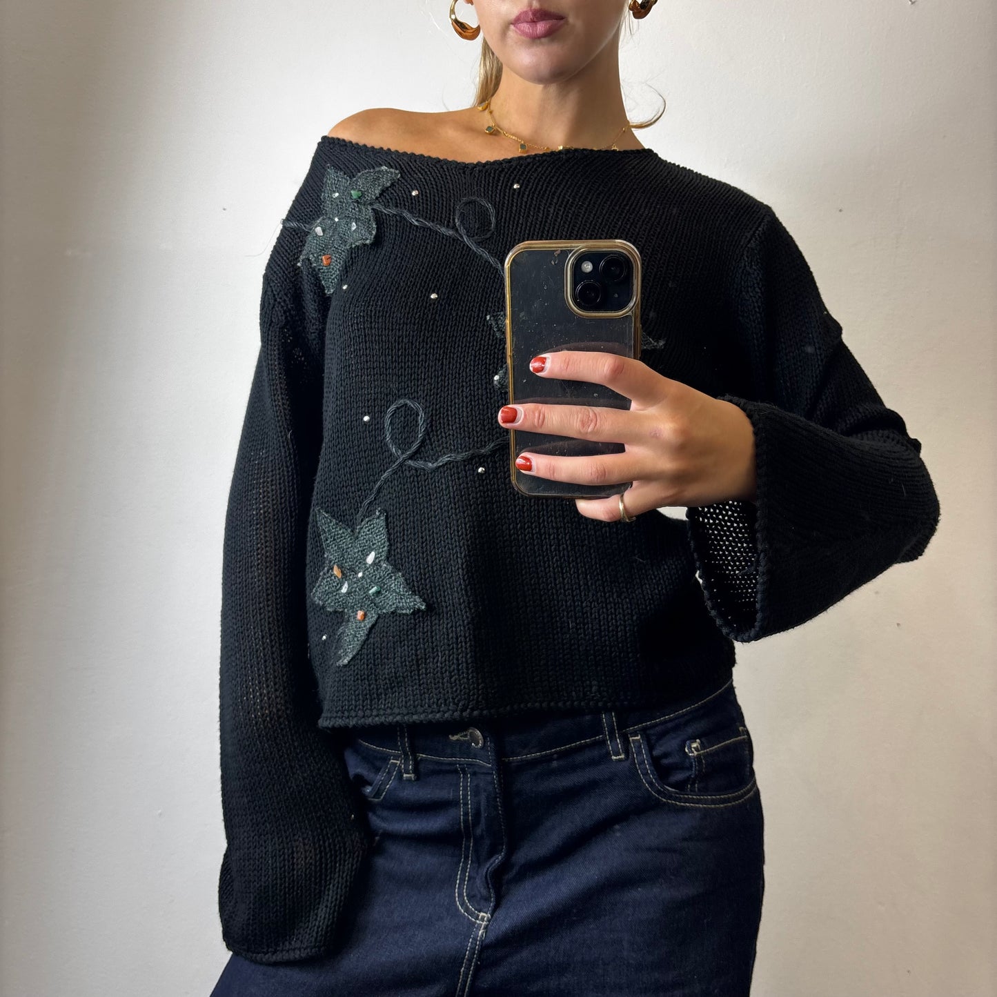 off the shoulder knit jumper