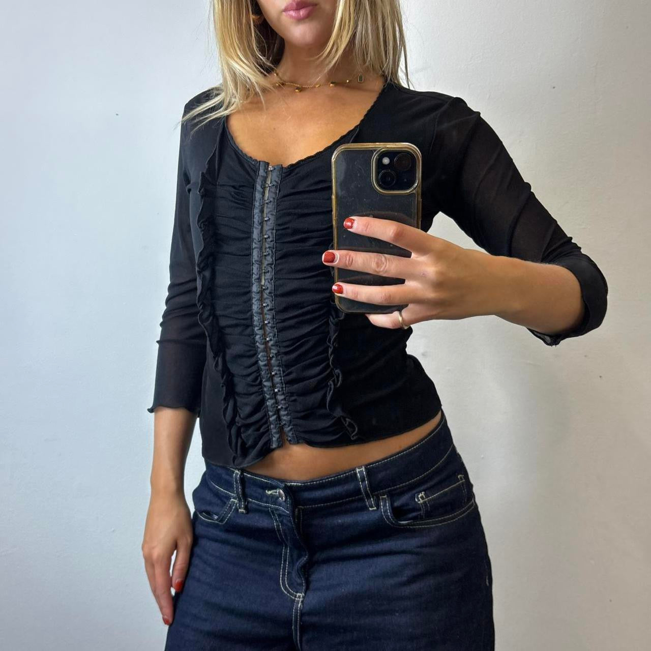 black hook and eye top