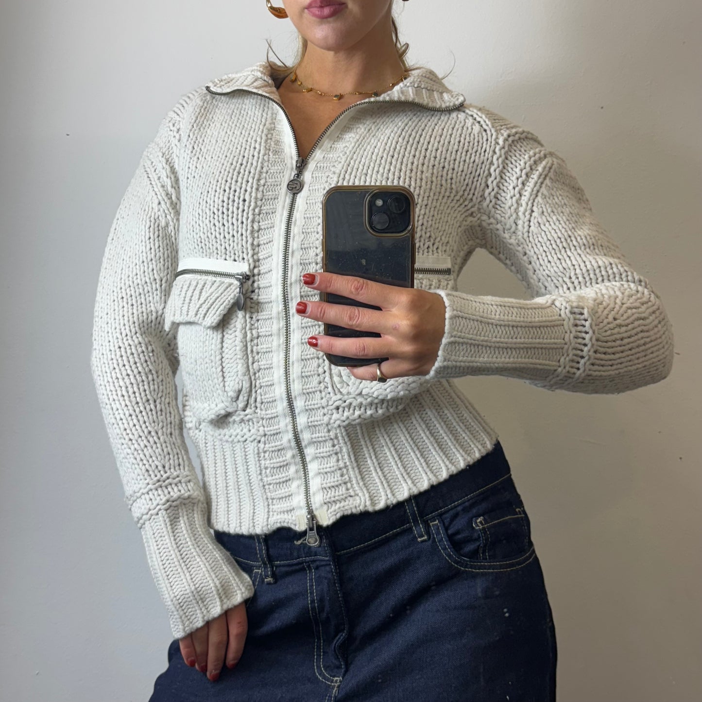knit zip up jacket