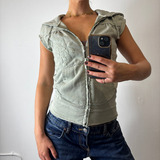 vintage zip hooded top