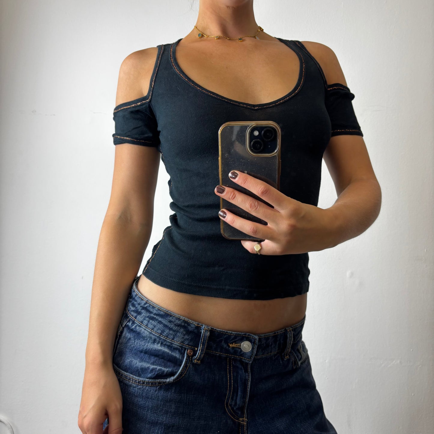 vintage cold shoulder top