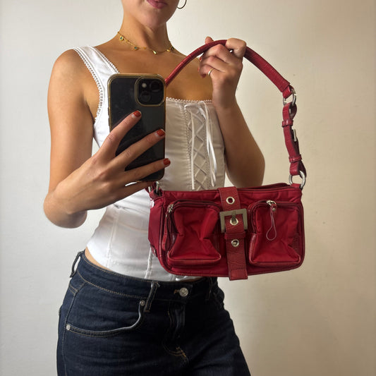 red shoulder bag
