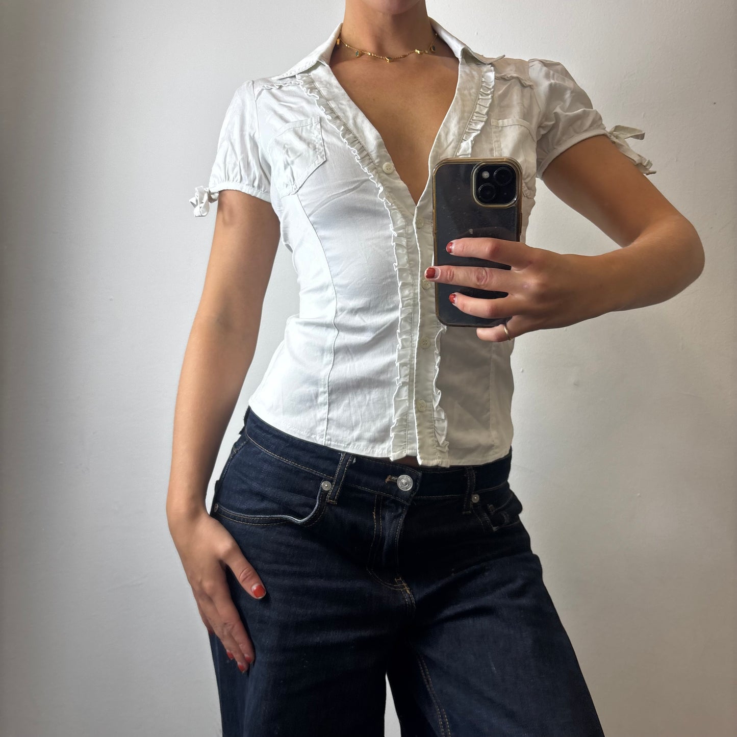white broderie shirt