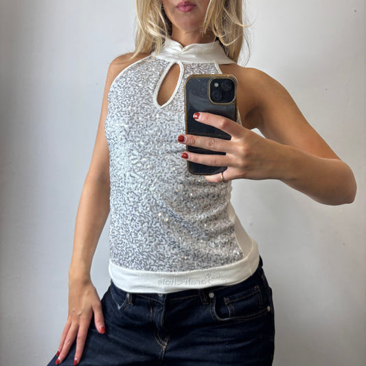 halter sequin cami top