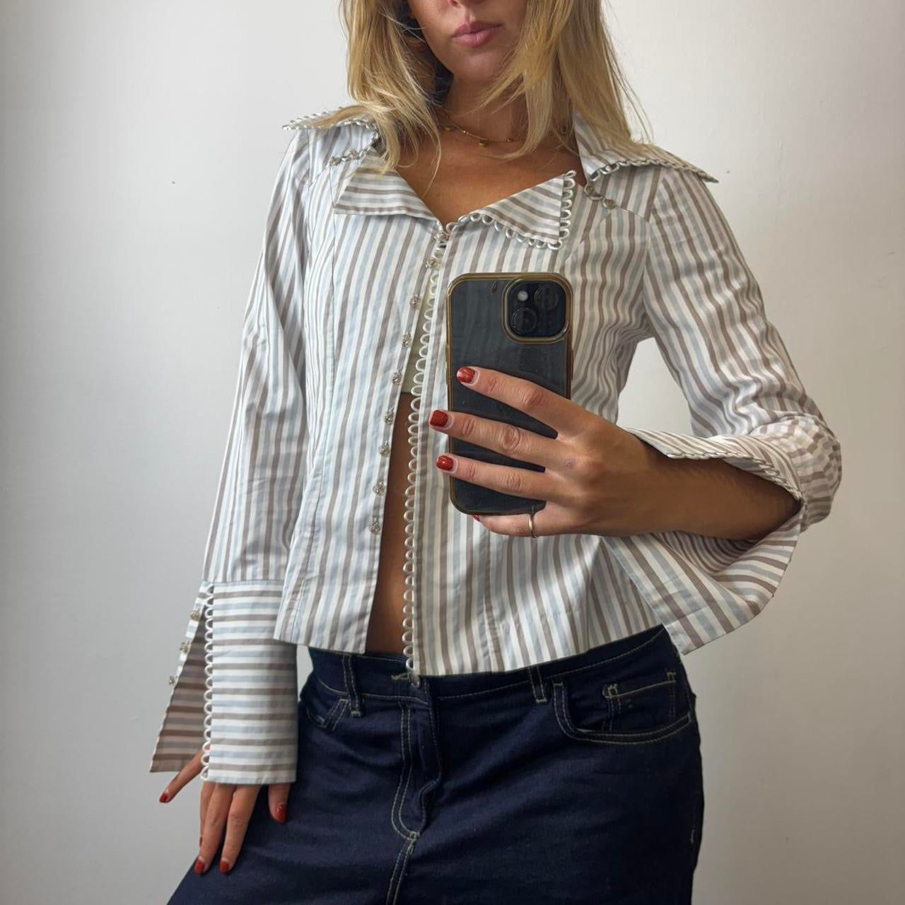 pinstripe button shirt
