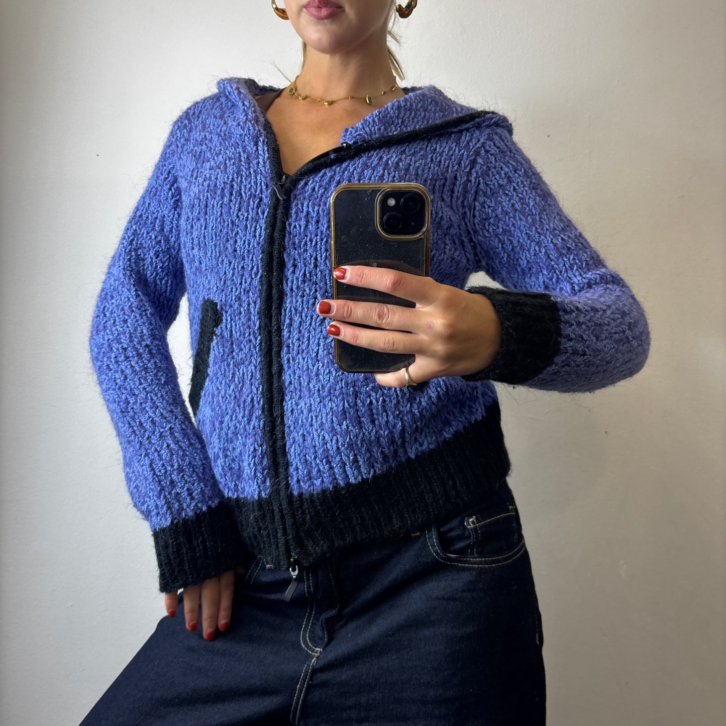 knit zip up hoodie