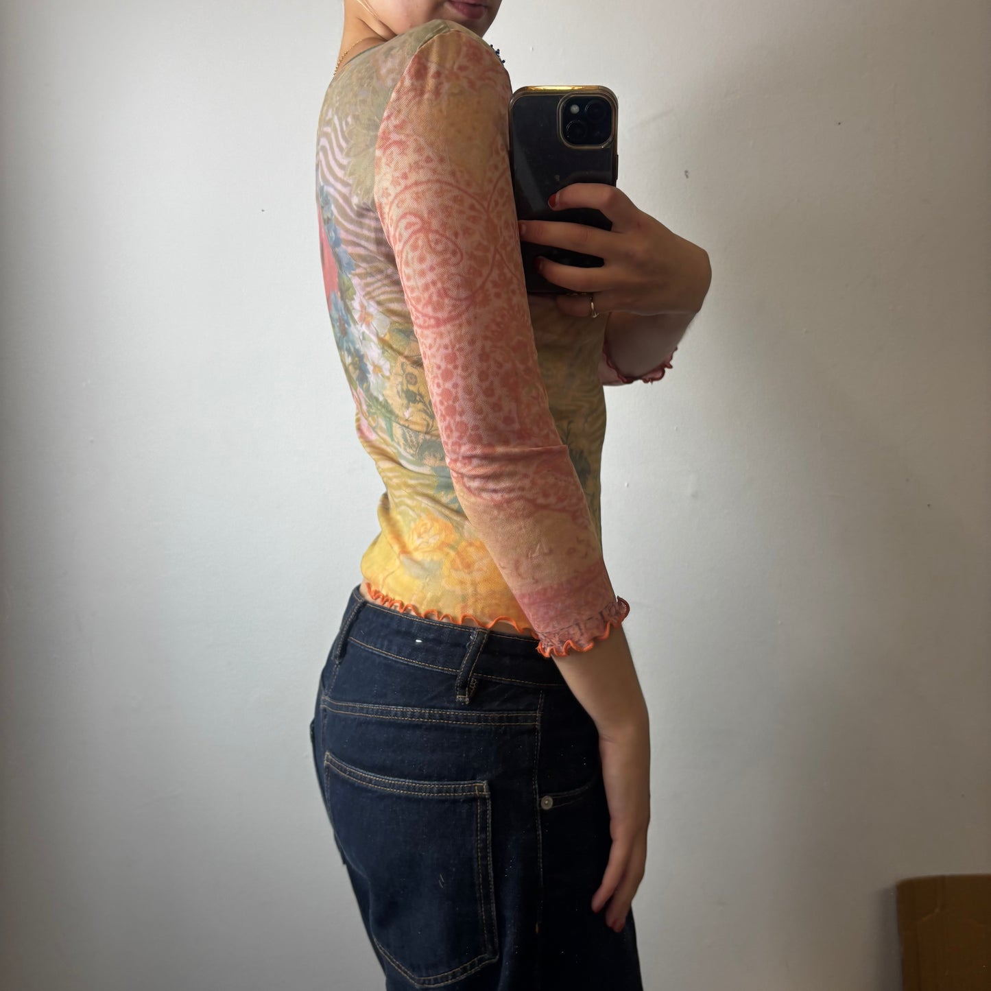 mesh floral top