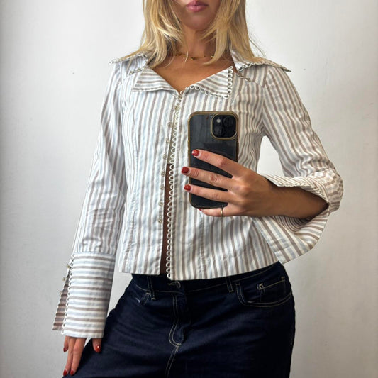pinstripe button shirt
