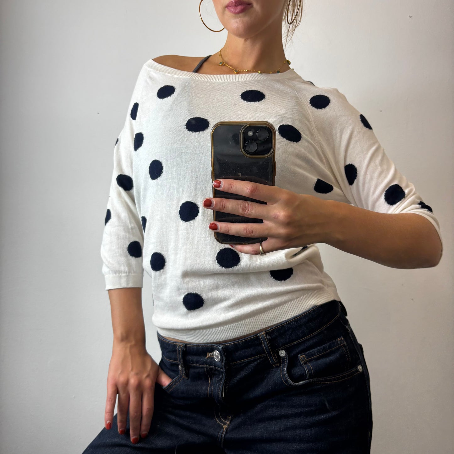 polkadot knit top