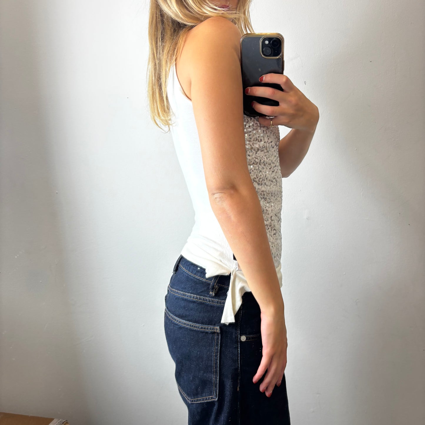halter sequin cami top