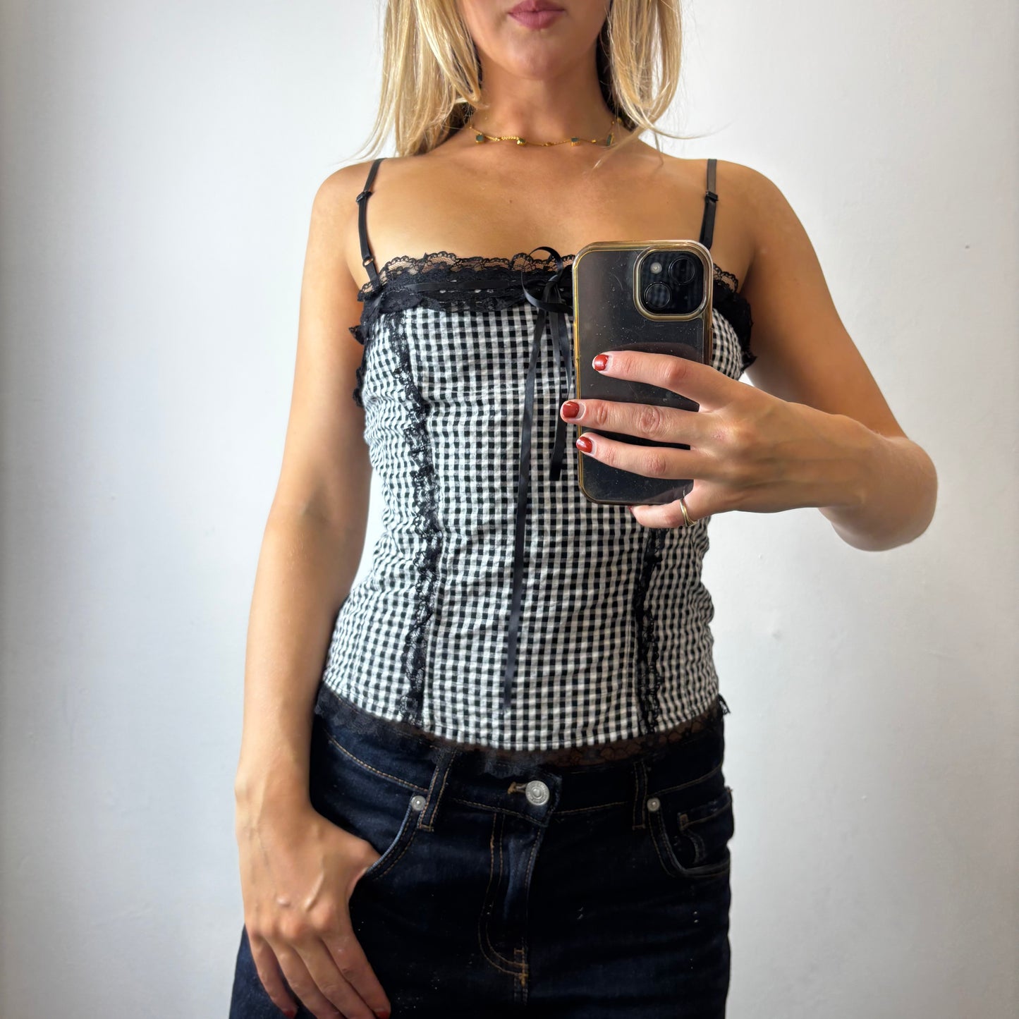 gingham cami top