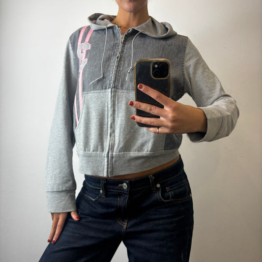 zip up grey hoodie