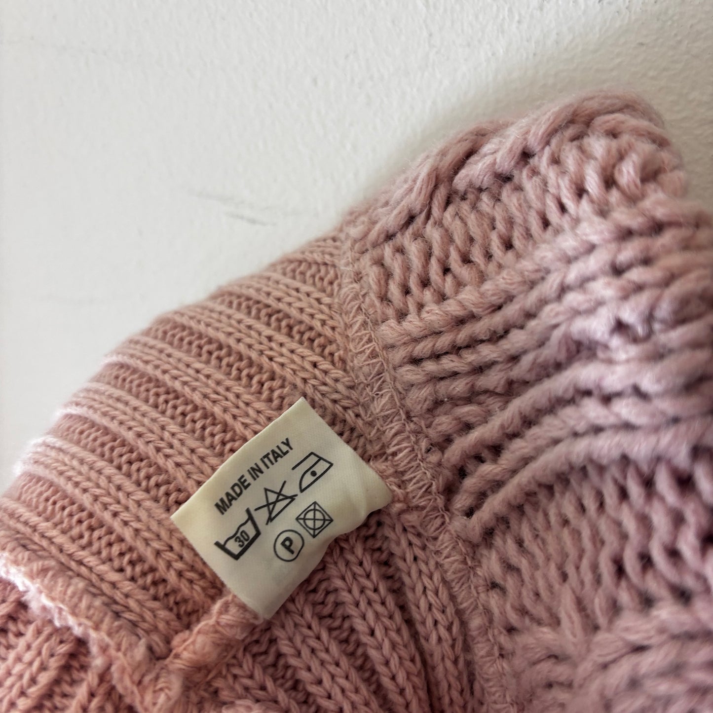 pink off the shoulder knit jumper