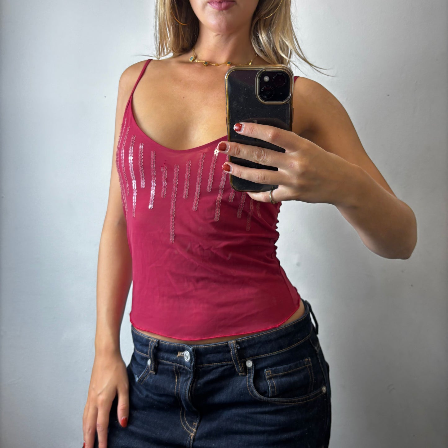 sequin cami top