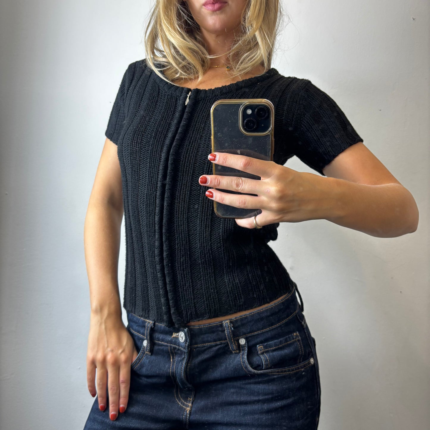 knit zip up top