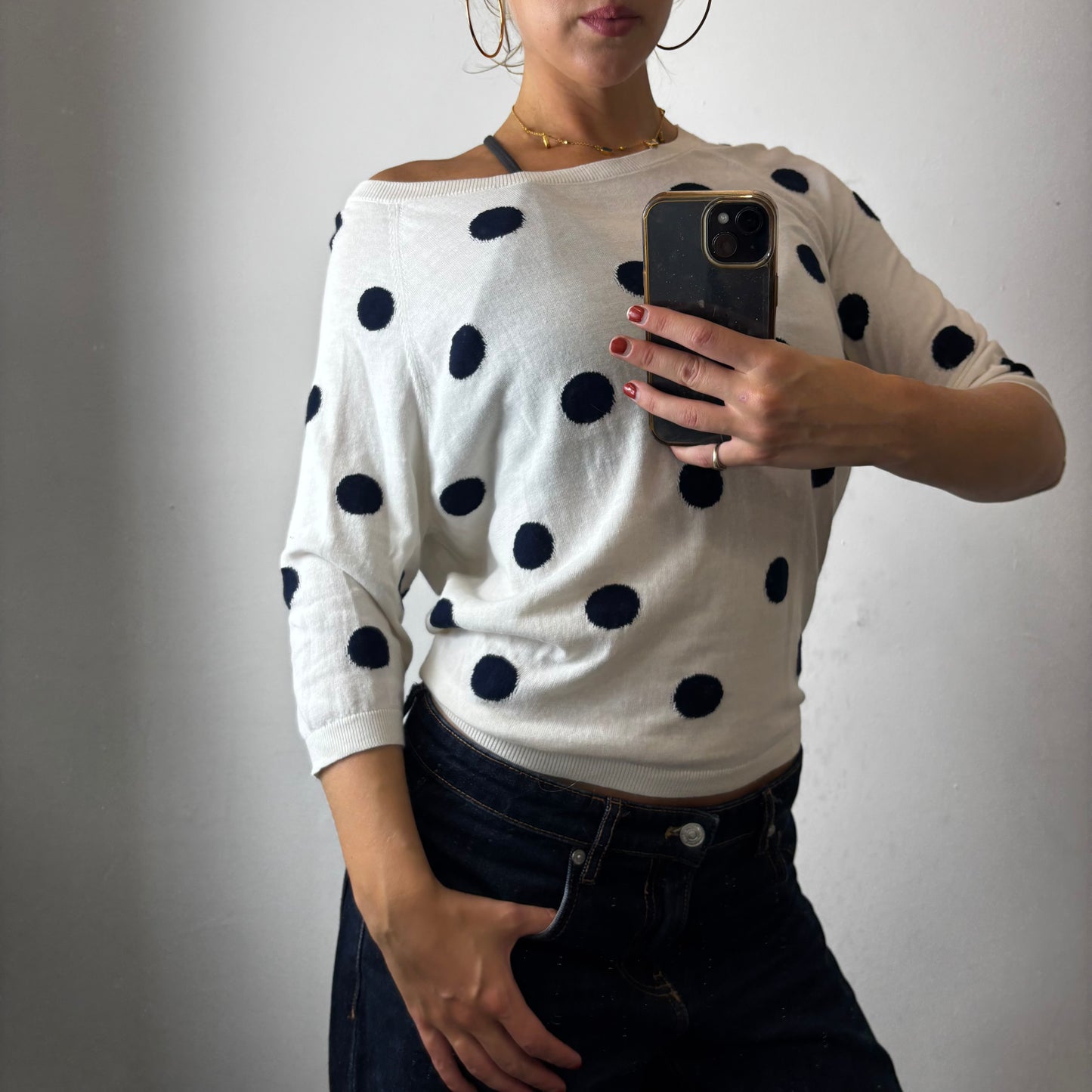 polkadot knit top