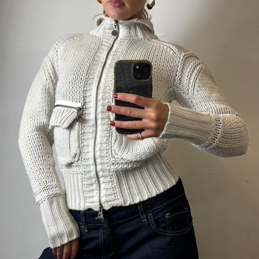 knit zip up jacket