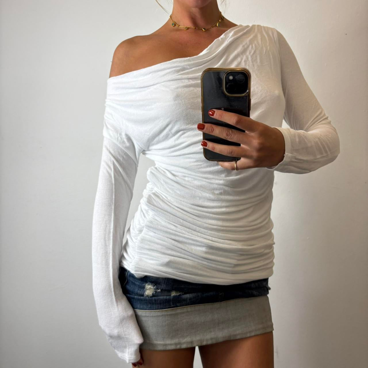 ruched long sleeved top