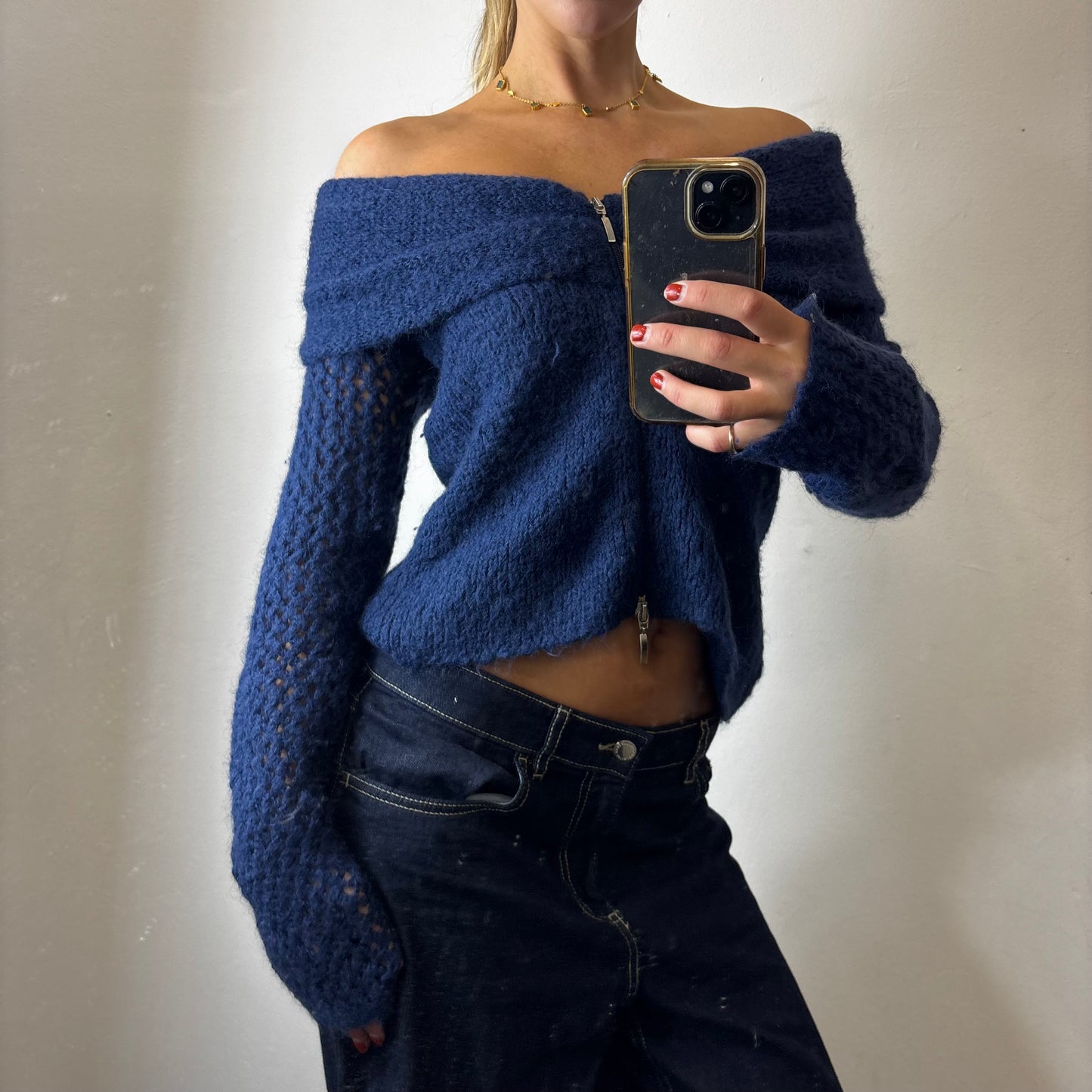 off the shoulder knit jumper