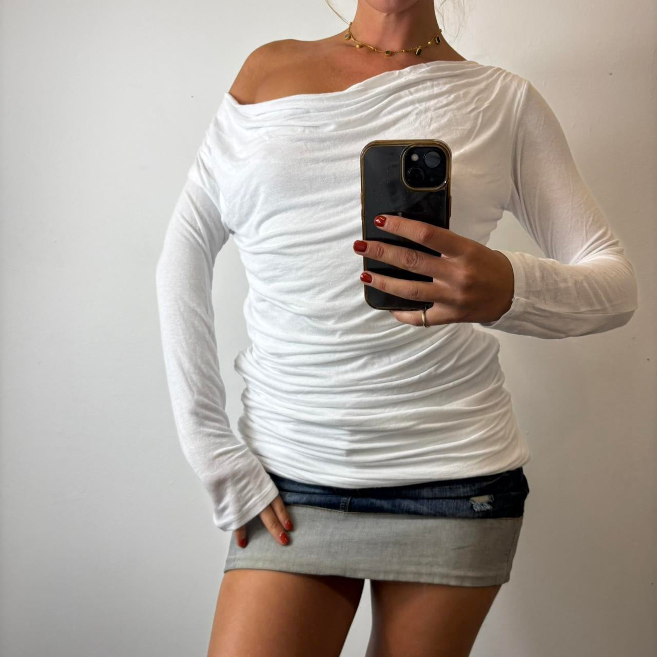 ruched long sleeved top