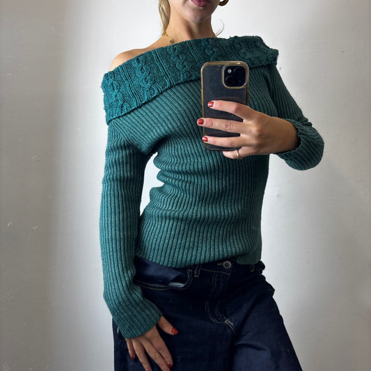 off the shoulder knit jumper
