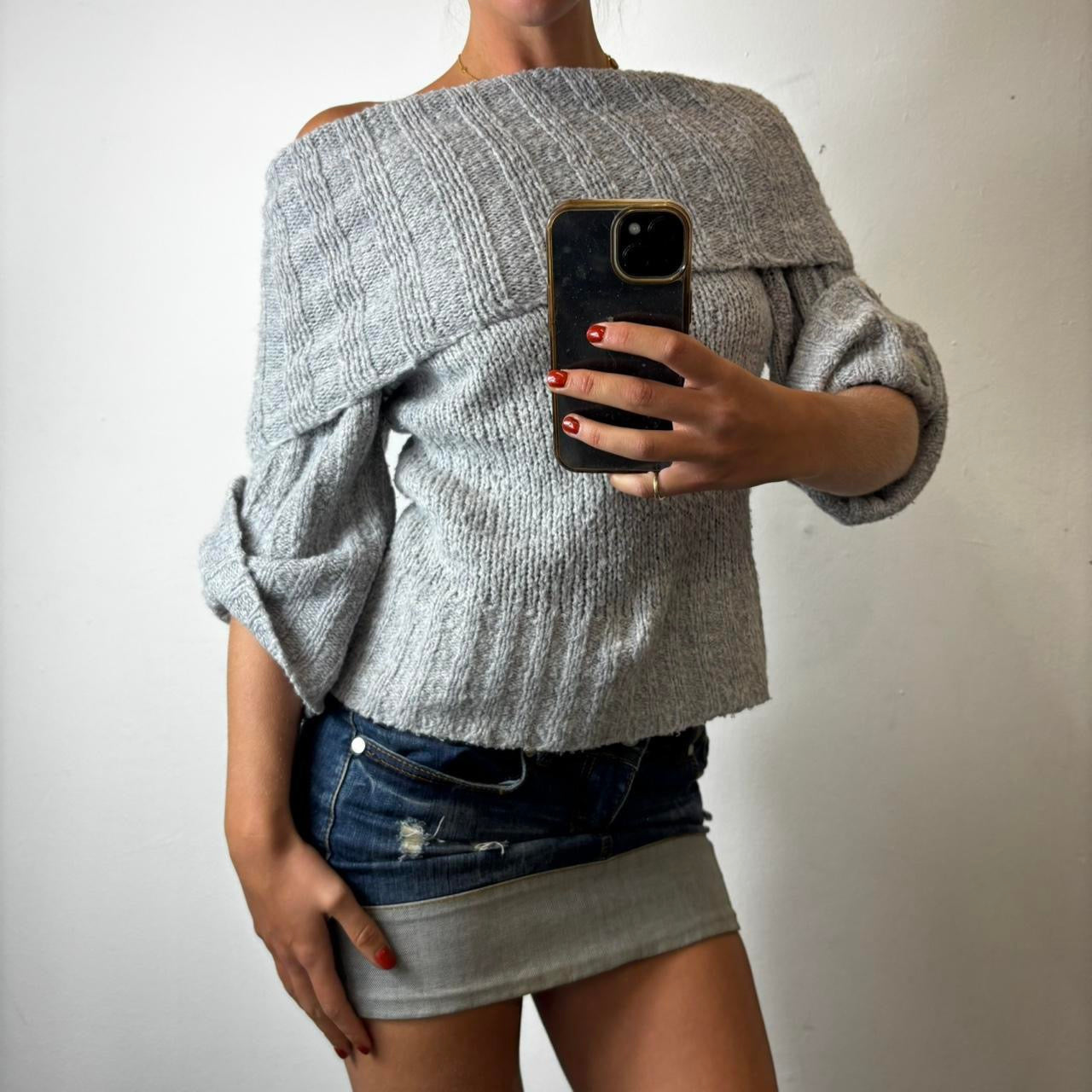 grey knit jumper
