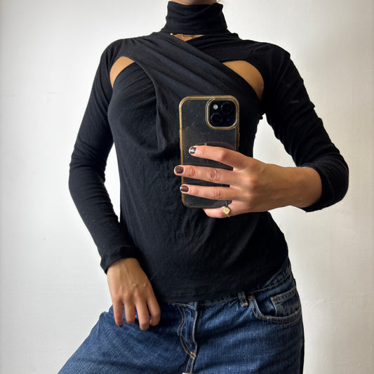vintage wrap front top