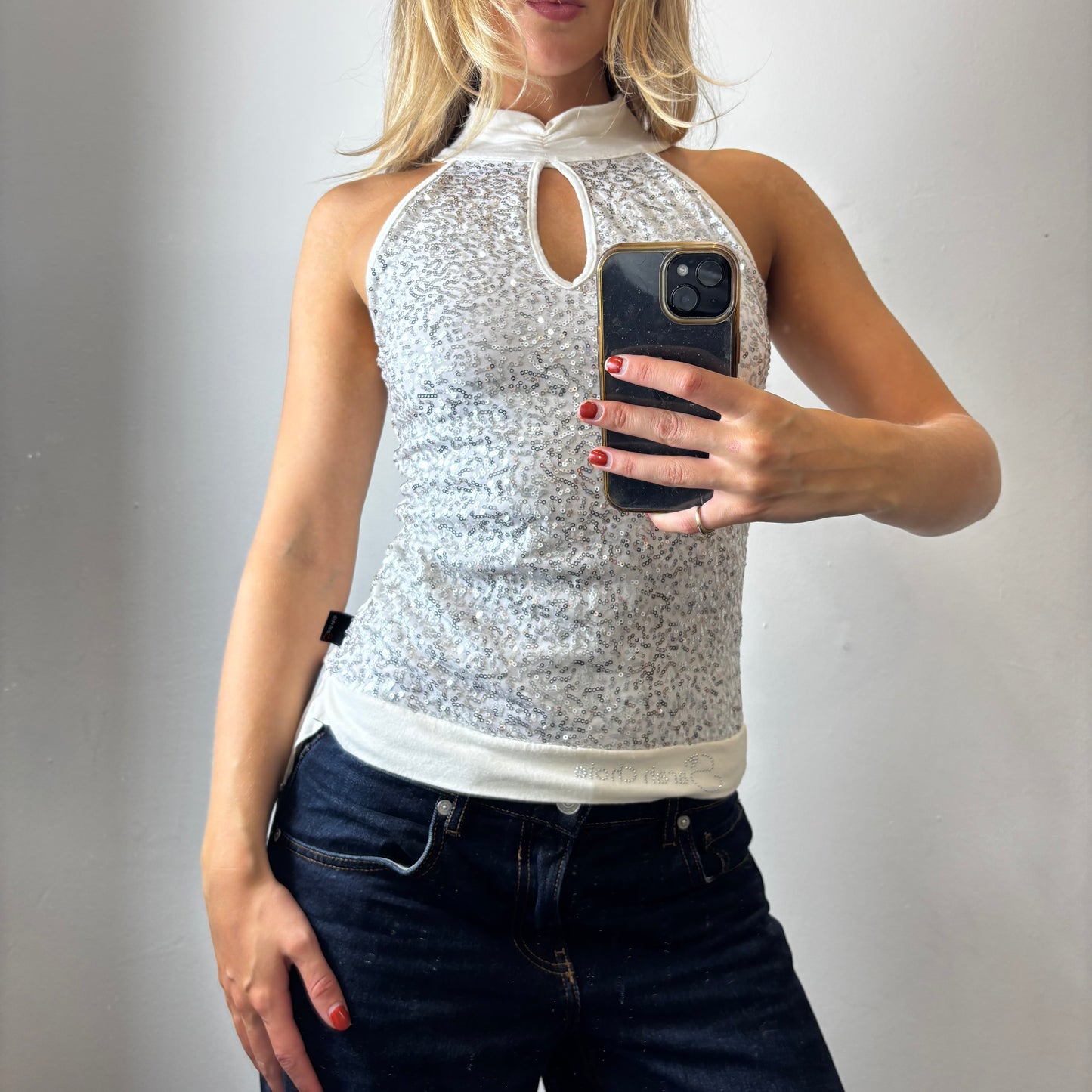 halter sequin cami top