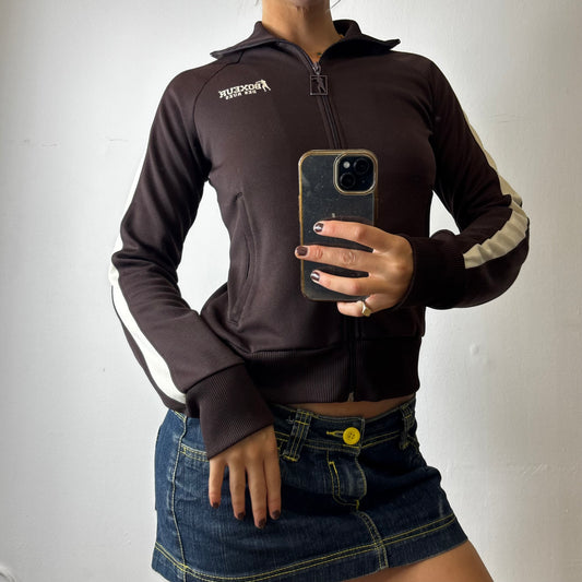 vintage brown zip jumper