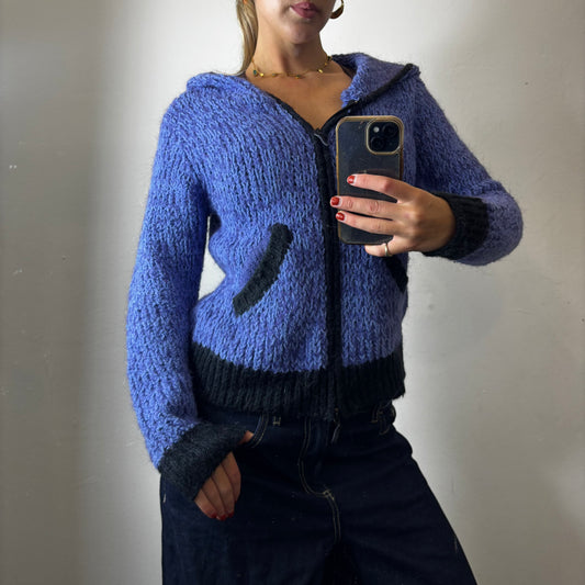 knit zip up hoodie