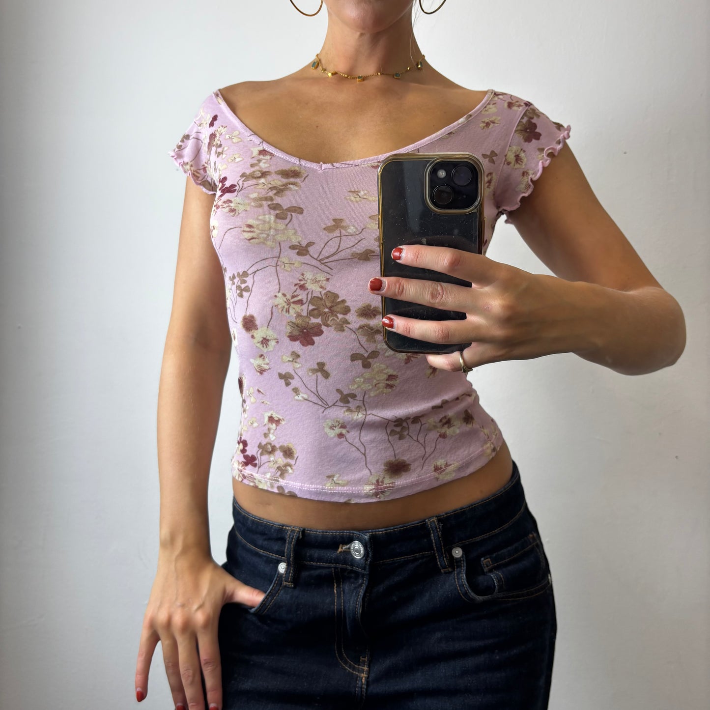 pink mesh top