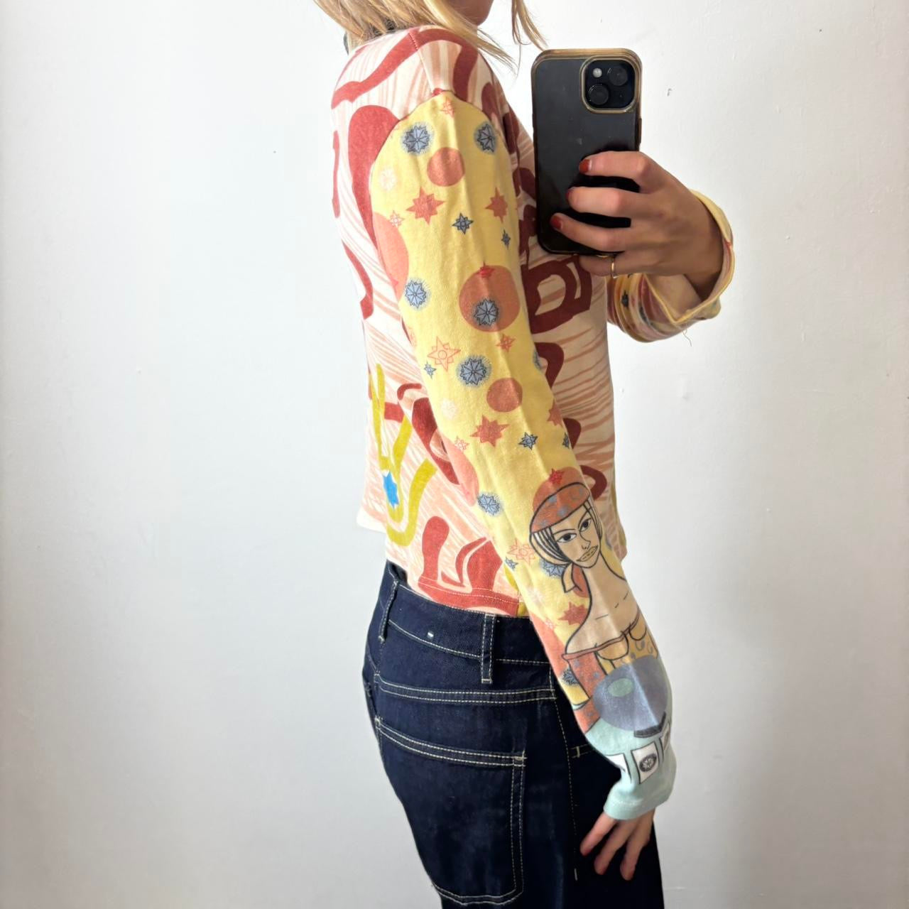 patterned long sleeved top