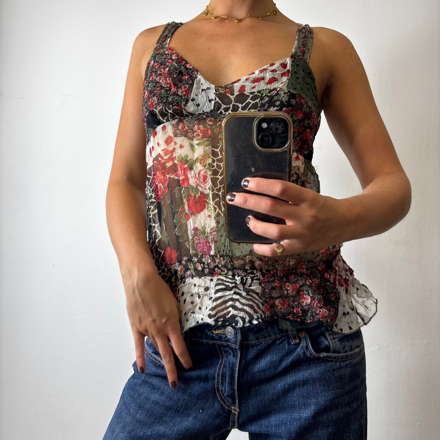 vintage mesh cami top