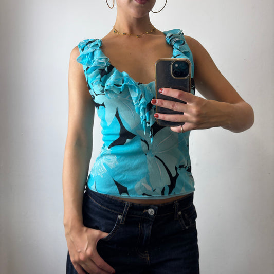 blue mesh top